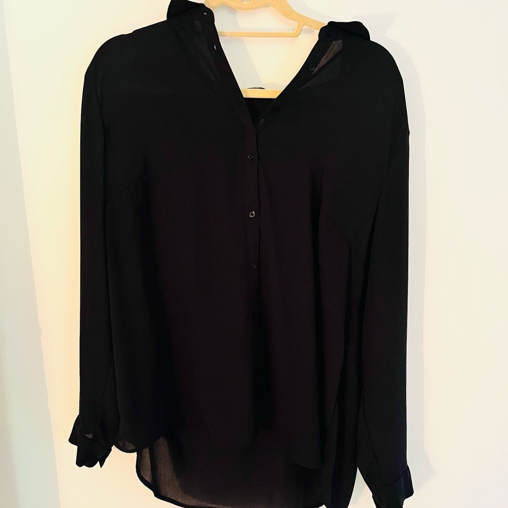 Black button up dress blouse